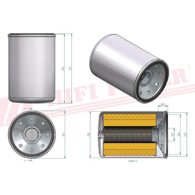 Filtre Hydraulique SH 60021 Hifi Filter référence fournisseur HIFSH60021